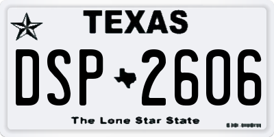 TX license plate DSP2606