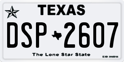 TX license plate DSP2607