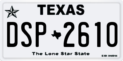 TX license plate DSP2610