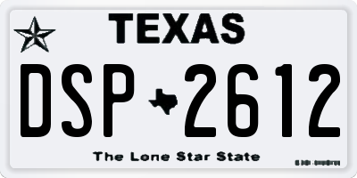 TX license plate DSP2612