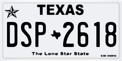TX license plate DSP2618