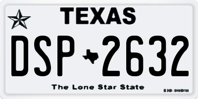TX license plate DSP2632