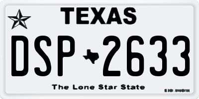 TX license plate DSP2633