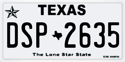 TX license plate DSP2635
