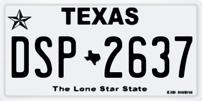 TX license plate DSP2637