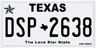 TX license plate DSP2638
