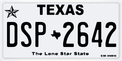 TX license plate DSP2642
