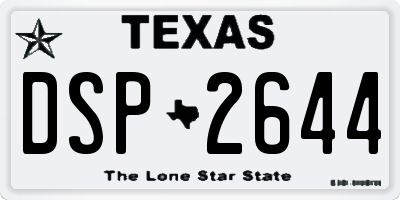TX license plate DSP2644