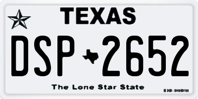 TX license plate DSP2652