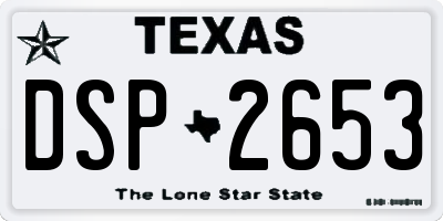 TX license plate DSP2653