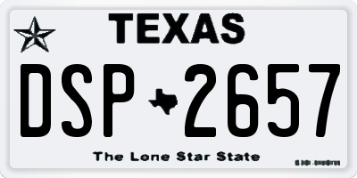 TX license plate DSP2657