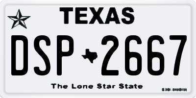 TX license plate DSP2667