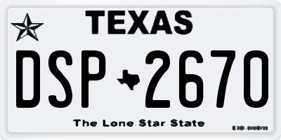TX license plate DSP2670