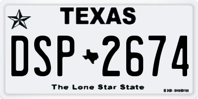TX license plate DSP2674