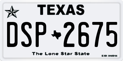 TX license plate DSP2675