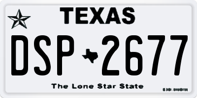 TX license plate DSP2677