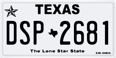 TX license plate DSP2681