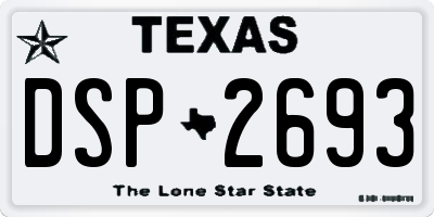 TX license plate DSP2693