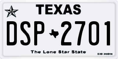 TX license plate DSP2701