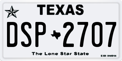 TX license plate DSP2707