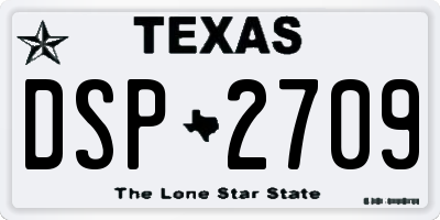 TX license plate DSP2709