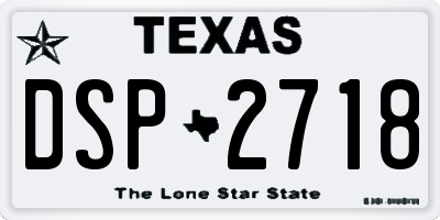 TX license plate DSP2718