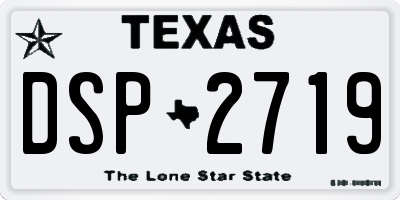 TX license plate DSP2719