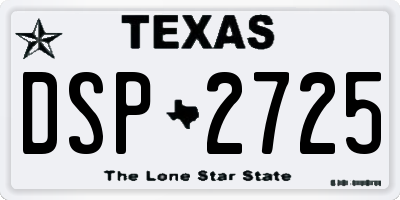 TX license plate DSP2725