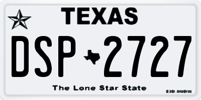 TX license plate DSP2727