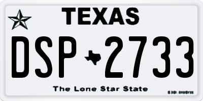 TX license plate DSP2733