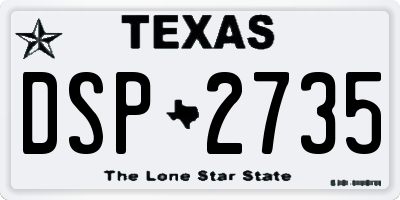 TX license plate DSP2735