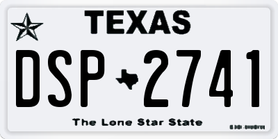 TX license plate DSP2741