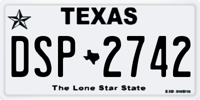 TX license plate DSP2742