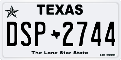 TX license plate DSP2744