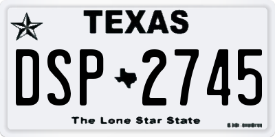 TX license plate DSP2745