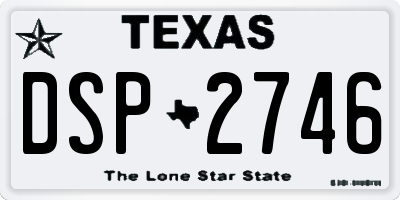 TX license plate DSP2746