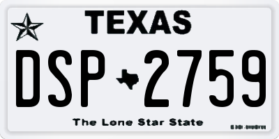 TX license plate DSP2759