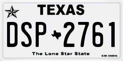 TX license plate DSP2761