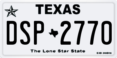 TX license plate DSP2770