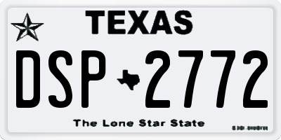 TX license plate DSP2772