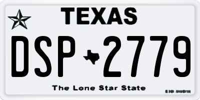 TX license plate DSP2779