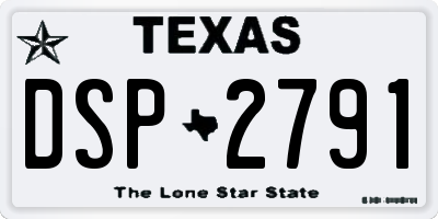 TX license plate DSP2791