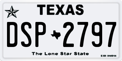 TX license plate DSP2797
