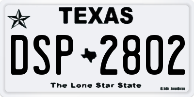 TX license plate DSP2802