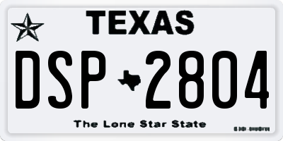 TX license plate DSP2804