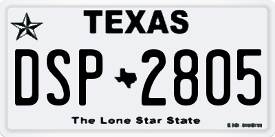 TX license plate DSP2805