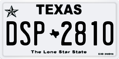 TX license plate DSP2810
