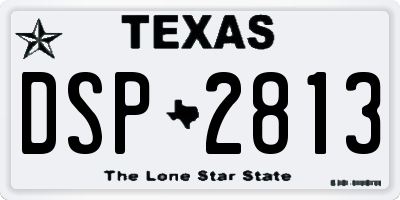 TX license plate DSP2813