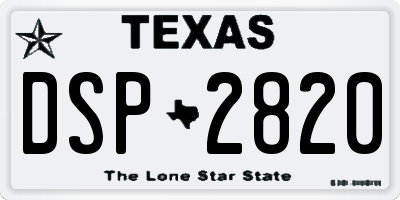 TX license plate DSP2820