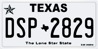 TX license plate DSP2829